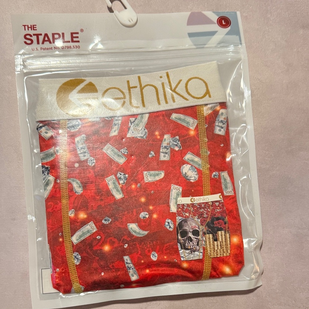 Ethika Gold and Red Party Boxer Briefs